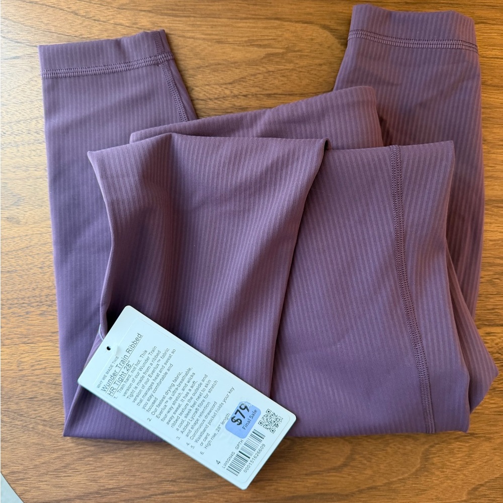Lululemon Wunder Under Cropped Purple Leggings